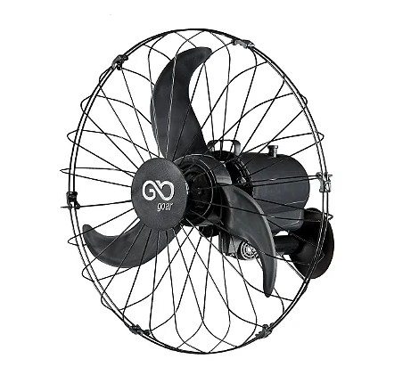 VENTILADOR OSCILANTE PAREDE 60 CENTÍMETROS METAL BIVOLT 180W PRETO 3PÁS